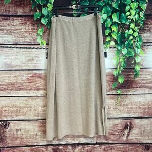 Vintage Precious As Diamonds Knit Boucle Midi Skirt Womens 3X Maxi Tan Brown